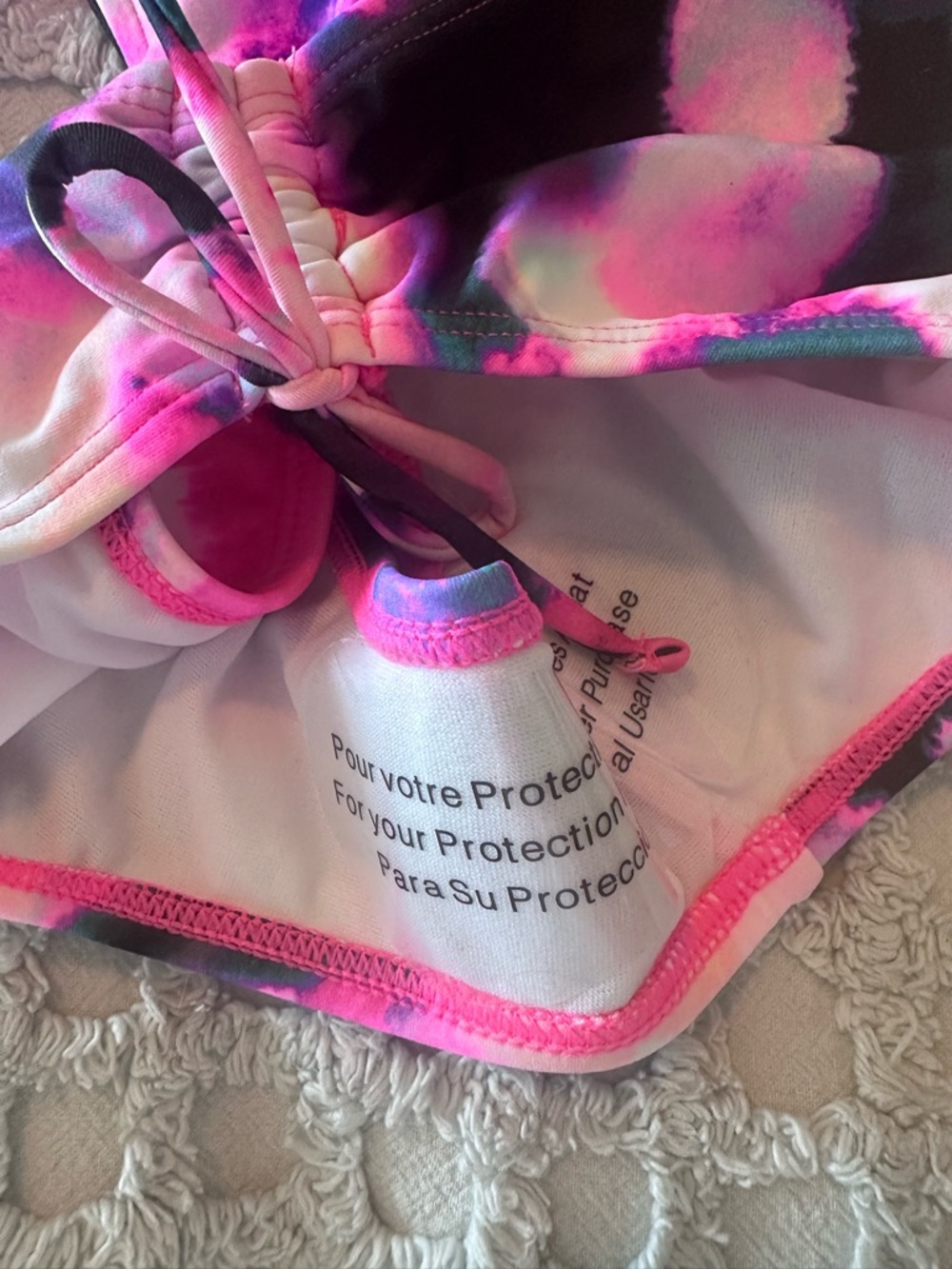 Kanu Surf NWOT Girls Pink Multi Watercolor Halter Tankini Set - Picture 9 of 12